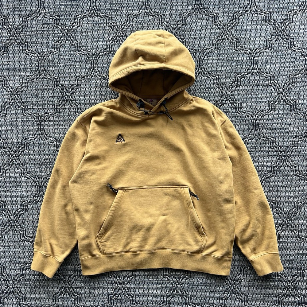 Nike ACG Hoodie Men's Large Wheat Camel Pullover Fleece Outdoors Gorpcore